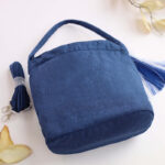 Buddha Stones Embroidery Wisteria Plum Lotus Cherry Blossom Cotton Linen Canvas Tote Crossbody Bag Shoulder Bag Handbag Crossbody Bag BS 3