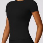 Buddha Stones Women Short Sleeve T-Shirt Top High Waist Leggings Pants For Sports Yoga 2-Piece Outfit BS 3