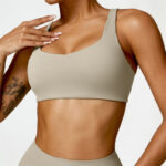 Buddha Stones Gym Sports Yoga Backless Bra Crop Tank Top Shorts 2-Piece Outfit BS Brown Top US8/10/XL