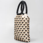 Buddha Stones Hand-woven Lozenge Wooden Beads Handbag Handbags BS 1