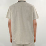 Buddha Stones Solid Color Men Short Sleeve Button Linen Shirt Men's Shirts BS 9