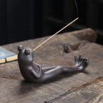 Buddha Stones Meditation Frog Ceramic Spiritual Healing Incense Burner Incense Burner BS 2
