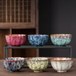 Buddha Stones Peach Blossom Pattern Ceramic Teacup Flower Tea Cups Cup BS 15