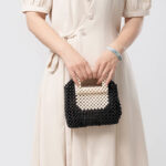 Buddha Stones Hand-woven Wooden Beads Square Tote Handbag Handbags BS 10