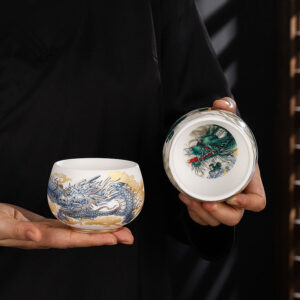 Buddha Stones Dragon Cicada Bamboo Deer Crane Lotus Plum Flower Ceramic Teacup Kung Fu Tea Cup Bowl 185ml Cup BS main