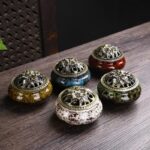 Buddha Stones Flower Pattern Ceramic Blessing Meditation Incense Burner Decoration Decorations Incense Burner BS 1