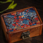 Buddha Stones Retro Handmade Floral Pattern Rosewood Jewelry Storage Box Lockable Wooden Gift Organizer Box Jewelry Storage Box BS 13