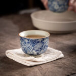 Buddha Stones Vintage Lotus Peony Plum Blossom Chrysanthemum Ceramic Teacup Tea Cups Cup BS 2
