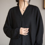 Buddha Stones V-Neck Blouse Women Shirt Long Sleeve Top Chinese Hanfu Style Clothing Long Sleeve Shirt BS 16