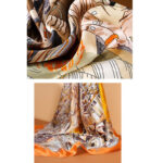 Buddha Stones Oil Painting City Snow Scene Castle Lotus 100% Mulberry Silk Neck Hair Scarf Silk Shawl BS 13