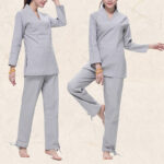 Buddha Stones Zen Practice Yoga Meditation Prayer V-neck Design Uniform Cotton Linen Clothing Women's Set Clothes BS 6