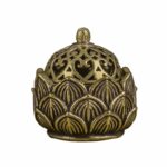Buddha Stones Tibetan Mini Lotus Pattern Meditation Copper Incense Burner Incense Burner BS 8