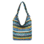 Buddha Stones Cotton Stripes Crossbody Bag Shoulder Bag Crossbody Bag&Shoulder Bag BS Blue Stripes 30*11*30cm
