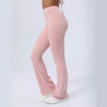 Buddha Stones Long Sleeve Backless Strap Top Bra Flare Pants Fitness Yoga Outfit 2-Piece Outfit BS 36
