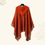 Buddha Stones Tibetan Shawl Border Small Floral Flower Hooded Cloak Winter Cozy Travel Scarf Wrap Tibetan Shawl BS 12