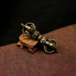 Buddha Stones Handmade Nepal Five Prong Three Prong Vajra Dorje Strength Copper Decoration Dorje BS 2