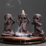 Buddha Stones Little Skull Ghost Purple Clay Backflow Smoke Fountain Peace Incense Burner Decoration (Extra 30% Off | USE CODE: FS30) Incense Burner BS 1