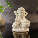 Buddha Stones Mini Ivory Fruit Tathagata Buddha Lotus Kwan Yin Avalokitesvara Manjusri Samantabhadra Serenity Desk Decoration Decorations BS Manjusri 10*7.5*5cm