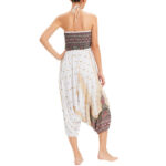 Buddha Stones Two Style Wear Peacock Feather Loose Smocked Harem Trousers Jumpsuit High Waist Pants Harem Pants BS 6