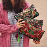 Buddha Stones Dragon Butterfly Cosmos Flower Embroidery Wallet Shopping Purse Purse BS 1