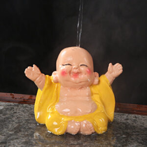 Buddha Stones Color Changing Laughing Buddha Resin Tea Pet Wealth Home Figurine Decoration Decorations BS Yellow Laughing Buddha 9.5*6.5*7.5cm