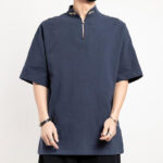 Buddha Stones Chinese Tang Suit Embroidery Half Sleeve Shirt Linen Men Clothing Men's Shirts BS 8