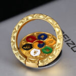 Buddha Stones Tibetan Om Mani Padme Hum Peace Phone Ring Bracket Universal Phone Holder Decorations Decorations BS main