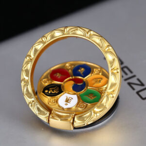 Buddha Stones Tibetan Om Mani Padme Hum Peace Phone Ring Bracket Universal Phone Holder Decorations Decorations BS main
