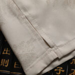 Buddha Stones Mountains Trees Tang Suit Hanfu Traditional Uniform Short Sleeve Top Pants Clothing Men's Set Men's Meditation Cloth BS 6