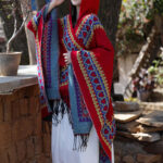Buddha Stones Tibetan Shawl Red Love Heart Tassel Hooded Cloak Winter Cozy Travel Scarf Wrap Tibetan Shawl BS 7