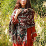 Buddha Stones Tibetan Flowers Leaves Branch Design Tassel Shawl Cozy Travel Scarf Wrap Tibetan Shawl BS Dark Red