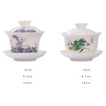 Buddha Stones White Porcelain Mountain Landscape Countryside Ceramic Gaiwan Teacup Kung Fu Tea Cup And Saucer With Lid Cup BS 12