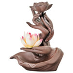 Buddha Stones Lotus Bergamot Healing Incense Burner Incense Burner BS 5