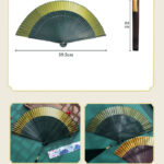 Buddha Stones Gradient Handheld Silk Bamboo Folding Fan