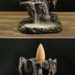 Buddha Stones Waterfall Backflow Incense Burner Mountain Tower Incense Holders Incense Burner BS 5
