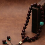 Buddha Stones Tibetan Bodhi Seed Agate Bead Luck Wealth Tassel Charm Wrist Mala Wrist Mala BS 27