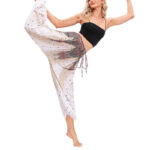 Buddha Stones Peacock Feather Pattern Loose Harem Trousers Women's Yoga Pants Women's Harem Pants BS 8