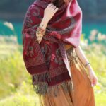 Buddha Stones Tibetan Flowers Leaves Pattern Design Shawl Cozy Travel Scarf Wrap Tibetan Shawl BS 26