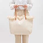 Buddha Stones Large Capacity Solid Color Tassel Canvas Tote Shoulder Bag Shoulder Bag BS 11