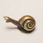 Buddha Stones Mini Small Frog Turtle Koi Fish Snail Crab Copper Wealth Home Decoration Decorations BS Snail