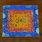 Buddha Stones Prayer Altar Mat Meditation Strength Endless Knot Vajra Man-Bcu Kalachakra Auspicious Symbols Prayer Altar BS Vajra Gold