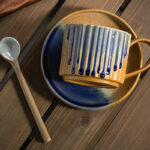 Buddha Stones Retro Striped Kiln Change Ceramic Coffee Mug Rough Pottery Tea Coffee Cup With Saucer 250ml Coffee Mug BS 9