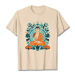 Buddha Stones Lotus Buddha Meditation Tee T-shirt T-Shirts BS Bisque 2XL
