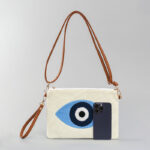 Buddha Stones Evil Eye Leaf Hamsa Canvas Crossbody Bag Shoulder Bag Handbag Crossbody Bag BS 4