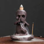 Buddha Stones Little Skull Ghost Purple Clay Backflow Smoke Fountain Peace Incense Burner Decoration (Extra 30% Off | USE CODE: FS30) Incense Burner BS 10