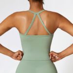 Buddha Stones Solid Color Crop Tank Top High Waist Shorts Sports Fitness Gym Yoga Outfits 2-Piece Outfit BS 50