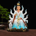Buddha Stones Nine Tailed Fox Fairy Luck Protection Resin Home Decoration Decorations BS Blue Male Nine-Tailed Fox
