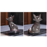 Buddha Stones Color Changing Small Cute Fox Tea Pet Resin Home Figurine Decoration Decorations BS 8