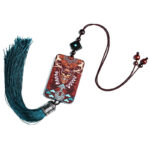 Buddha Stones Handmade Elk Deer Ebony Wood Balance Tassel Car Hanging Decoration Car Hanging Decoration BS 9