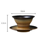 Buddha Stones Planet Design Ceramic Coffee Mug Rough Pottery Tea Coffee Cup With Saucer Coffee Mug BS 20